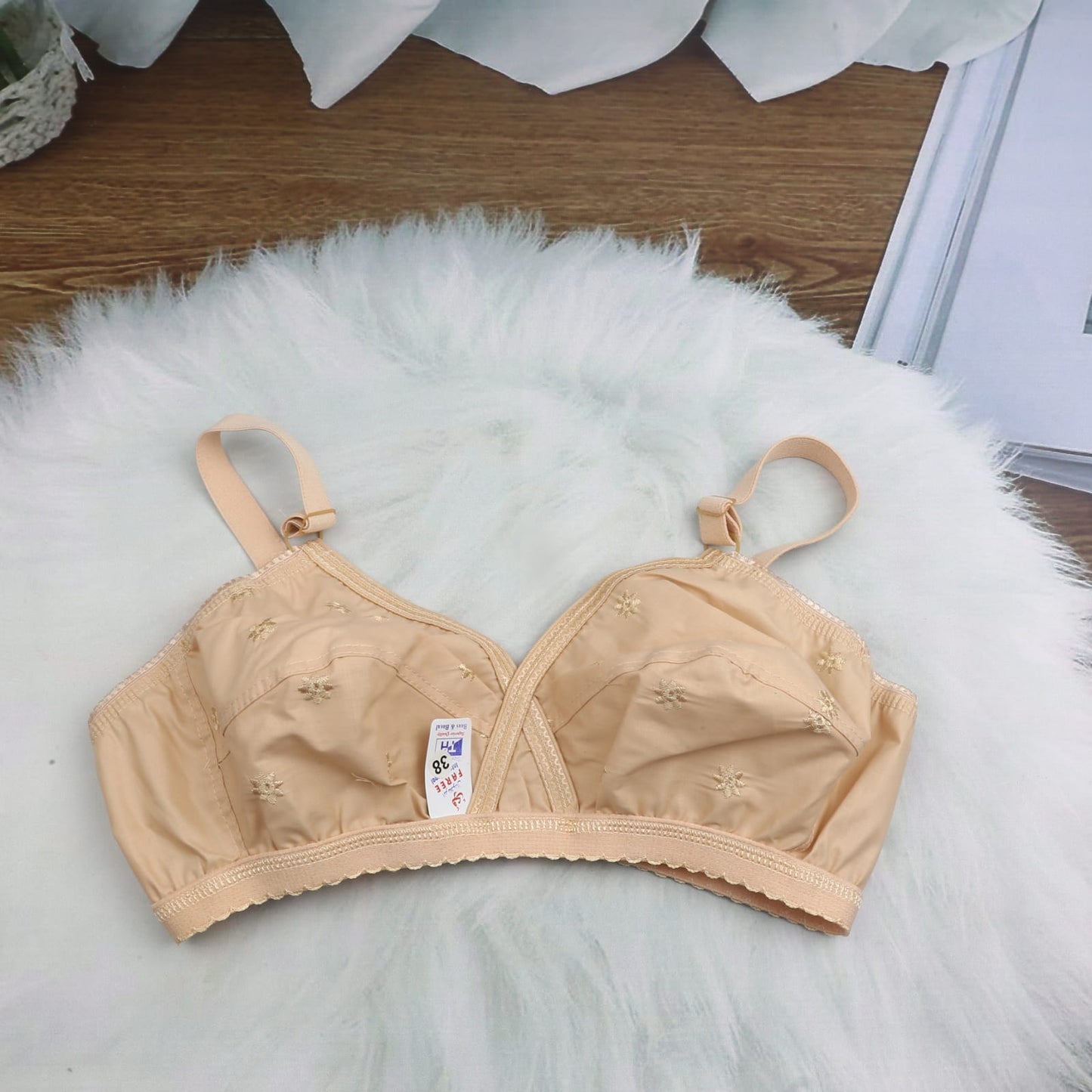 Pack of 4 Star Embroidery Cotton Bra